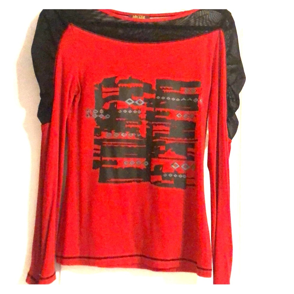 Fashion red/black blouse